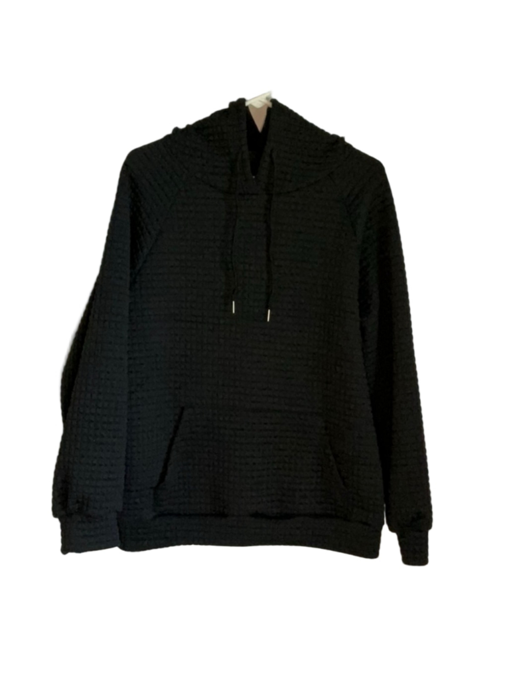 Black Textured Hoodie